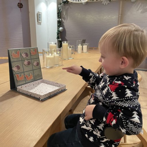 Hygge og spil med magnetisk tre på stribe