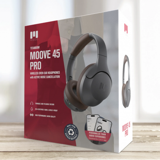 MOOVE 45 PRO Titanium – Premium lyd, maksimal komfort og støjfri lytteoplevelse