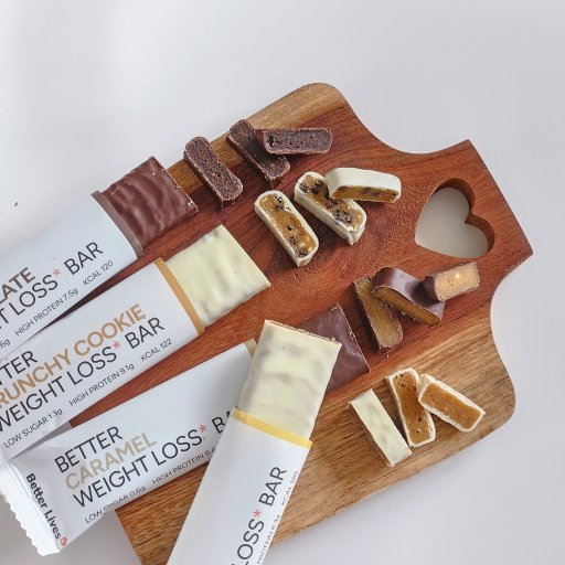 Betterbars fås i fire smagsvarianter: chokolade, karamel, crunchy cookie og lemon