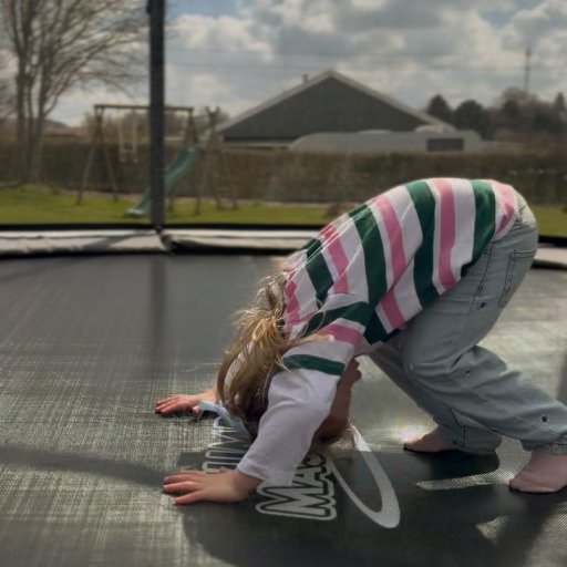 En robust trampolin skabt til aktiv leg og gymnastik